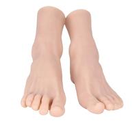 Yeefairy Silicone Fake Foot Nursing Mannequin Foot Realistic 1:1 Restoration Flexible Soft Practice Model Display Jewelry Prosthetic Manicure Tool Art Collection (Male, Pair, Fair Skin)