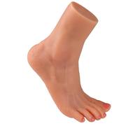 Yeefairy Silicone Fake Foot Nursing Mannequin Foot Realistic 1:1 Restoration Flexible Soft Practice Model Display Jewelry Prosthetic Manicure Tool Art Collection (Female, Right, Bronze)