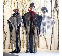Yeefox 3 Pieces Hanging Skeleton Ghost Halloween Decorations Hanging Ghost Grim Reaper for Front Yard Patio Lawn Garden for Halloween Decorations