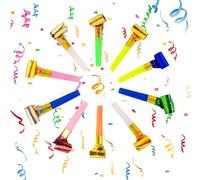 Yeefunjoy 10 PCS Party Blowers, Party Whistles Blowers For Kids, Colourful & Fun Party Whistles Blowouts, For Party Bag Toys Fillers Birthdays Weddings Celebrations Anniversary Decoration Gifts
