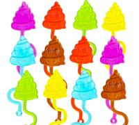 Yeefunjoy 12 Sticky Toys, Wacky Fun Toys Party Bag Fillers, Sensory Sticky Stretchy Tricky Poo Toys Set Kids Birthday Party Favor Classroom Prizes Parcel Gifts for Kids Christmas Halloween Easter Gift