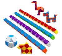 Yeefunjoy 12Pcs Magic Snake Cube, 24 Blocks Twist Puzzle Fidget Toys for Kid Party Bags Fillers, 3D Puzzles Games Toys for 5-12 Years Old Girls Boys Party Favours Christmas Stocking Fillers