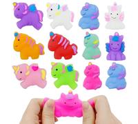 Yeefunjoy 12Pcs Unicorn Mochi Squishy Toys, Kawaii Mini Unicorn Squishy Toys Fidget Toys Squishies Mochies Stress Relief Toys, Party Bags Fillers Christmas Stocking Fillers with Storage Box for Kids