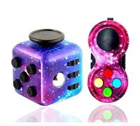 Yeefunjoy 2-in-1 Fidget Set, Pad & Cube - Stress & Anxiety Relief Toys for Office, Classroom, ADHD, Autism, Students & Adults (Galaxy)