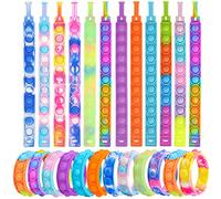 Yeefunjoy 24pcs Push Pop Bracelet Bubble Fidget Toys Poppet Bracelet, Fidget Wristband with Autistic & ADHD, Push Pop Bubble Bracelet Novelty Gifts