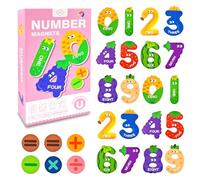 Yeefunjoy 26 Pieces Magnetic Numbers, Cute Refrigerator Magnets Educational Learning Tool Number Recognition for Toddler, Fruit Numbers & Symbols Learning Toys Preschool Counting for Kids Baby Gift