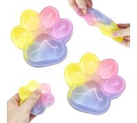 Yeefunjoy 2Pcs Cat Paw Squeeze Toy, Fufu Squishy Rainbow Kawaii Squishy Toys Cat Paw Squishy Sensory Fidget Squeeze Toy for Stress Relief, Party Bag Filler Classroom Prizes Party Favors for Kids