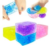 Yeefunjoy 2Pcs Stress Ball, Large Ice Cube Sensory Squishy Fidget Toy Stress Cube for Adults Kids Anxiety Stress Relief Squeeze Sensory Balls Fidget Cube Squishy Sugar for Christmas Stocking Fillers