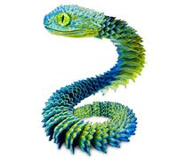 Yeefunjoy 3D Printed Snake, Articular Mobility 3D Printed Animal Fidget Toy Multi-Jointed Activity Model for Home and Office Decoration Executive Desk Bookshelf Toys Adult Kids Gifts for Stress Relief