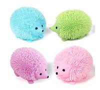Yeefunjoy 4PCS Jiggly Ball, Hedgehog Flashing Balls Fidget Toy Sensory Ball, LED Stress Ball Sensory Toys Fidget Ball for Kids, Light up Ball Flashing Bouncy Ball Stress Anxiety Relief for Kids Adults