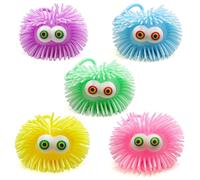 Yeefunjoy 4Pcs Jiggly Ball, Squishy Sensory Stress Ball Fidget Ball with Colorful Lights, Squeeze Balls Flashing Balls Fidget Toy Light up Flashing Bouncy Ball for Kids ADHD Stress Anxiety Relief