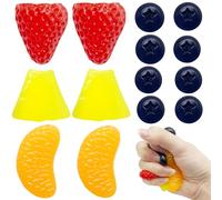 Yeefunjoy 4Pcs Mini Fruits Squeeze Toys, Kawaii Squishy Toys Soft Squishies Keychain, Sensory Fidget Toys fot Stress Relief Party Favors for Kids Adults Christmas Stocking Fillers Classroom Prizes