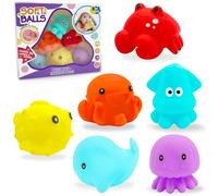 Yeefunjoy 6 Pcs Sorting Baby Bath Toy, Colorful Animals Sensory Toys For Babies, Educational Water Toys Toddlers, For Kids Silicone Swimming Floating Bathtub Pool Relaxation Christmas Birthday Gift