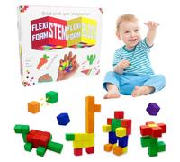 Yeefunjoy Building Blocks, Blocks Building Toys Self-adhesive Stacking Cubes for Kids 6 Colors, Educational Construction Toys Sensory Montessori for Preschool Toddler Boys Girls 3 4 5 6 7 8 Years Old