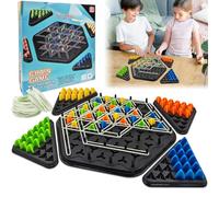 Yeefunjoy Chain Triangle Triggle Rubber Chess Band Territory Capture Family Educational Brain Desktop 2 to 4 Players Board Game for Kids Christmas Birthday Gifts