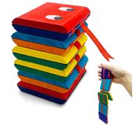 Yeefunjoy Children’s Wooden Jacob Ladder, Funny Face Retro Game Click Clack Sensory Fidget Developmental Learning Toy, Wooden Flap Ladder Magical Illusion Effect Classic for Birthday Party Goodie Bags