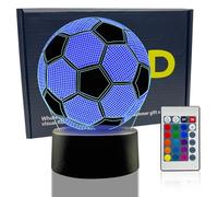 Yeefunjoy Football Gifts for Boys, LED Night Lights 3D Illusion Lamp, 16 Colours for Kid Adult Changing Sleeping Lighting with Smart Touch Button and Remote Control Creative Christmas Birthday Gift