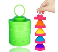 Yeefunjoy Magic Folding Blocks, Sensory Fidget Toy Transformable and Spinning Colorful Stress Anxiety Relief Toy for Special Needs Autism ADHD, Hand Held Extend Retract Up Down Finger Toy Party Favors