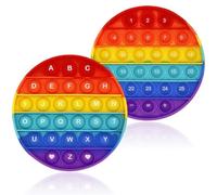 Yeefunjoy Pop Bubble Fidget Sensory Toy, Poppers Fidget Toys, Learning and Educational Toys For Kids, Anxiety Stress Relief Autism Sensory Toys, Letters on One Side, Numbers on Other Side