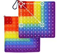 Yeefunjoy Pop up Fidget Toy, Pop 100 Numbers Pop Up Bubble Sensory Fidget Toys for Kids, Rainbow Square Silicone Pop Controller Bubble Fidget Toy Educational toy Gift for ADHD Autism kids