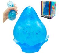 Yeefunjoy Raindrop Stress Balls, Squishy Sensory Fidget Toy Glitter Raindrop Squeeze Balls with Removable Base, Water Drop Slow Rebound Squishy for Kids Adult Stress Relief Party Bag Fillers (Blue)