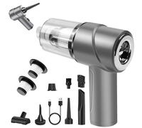Yeegnar Handheld Car Vacuum Cleaner & Air Blower Cordless 12000Pa Handheld Dust Buster 4-in-1 Portable Small Vacuum Cleaner USB Rechargeable for Car, Home with HEPA Silver