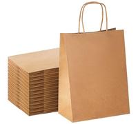 YEEHAW Brown Paper Bags with Handles Bulk 8"x4.5"x10.8" 100Pcs Gift Bags Medium Size, Brown Gift Bags with Handles, Gift Bags Bulk, Retail Bags, Party Bags, Shopping Bags, Merchandise Bags