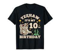 Yeehaw Its My 10th Birthday Cowboy 10 Year Old Birthday Boy T-Shirt