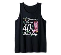 Yeehaw Its My 40th Birthday 40 Year Old Gift Country Cowgirl Tank Top