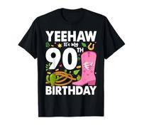 Yeehaw Its My 90th Birthday 90 Year Old Country Cowgirl T-Shirt