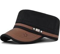 YeeHeen Cadet Army Cap for Men Women Twill Military Corps Hat Flat Top Cap Black