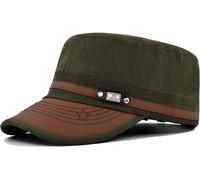 YeeHeen Cadet Army Cap for Men Women Twill Military Corps Hat Flat Top Cap Green
