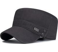 YeeHeen Cadet Hat Flat Top Hats Army Military Caps for Men Women Gray
