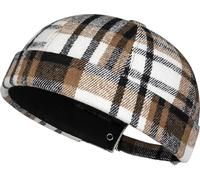 YeeHeen Mens Docker Cap Brimless Skullcap Sailor Cap Rolled Cuff Retro Beanie Hat Brown