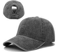 YeeHeen Ponytail Baseball Cap for Women High Messy Bun Caps Washed Cotton Hats Black B