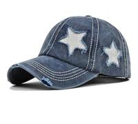 YeeHeen Ponytail Baseball Cap for Women High Messy Bun Caps Washed Cotton Hats Navy