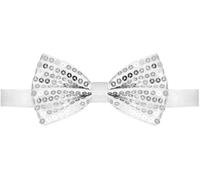 YeeHeen Sequin Bow Ties for Kids Adjustable Pre-tied Shiny Bowtie for Party Wedding White