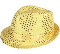 YeeHeen Sequin Hat for Men Women Western Fedora Hat Vintage Jazz Hats Gold