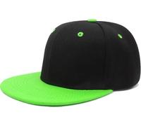 YeeHeen Snapback Hat Flat Bill Visor Hats Adjustable Hip Hop Baseball Cap for Women Men Black Bright Green