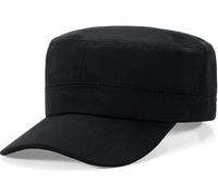 YeeHeen Unisex Cadet Army Cap Flat Top Cap Twill Military Corps Hat for Women Men Black