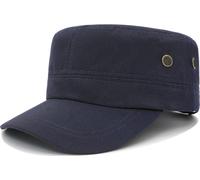 YeeHeen Unisex Cadet Army Cap Flat Top Cap Twill Military Corps Hat for Women Men Navy B
