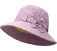 YeeHeen Women Cloche Bucket Hat Vintage Fedora Bowler Hats Purple