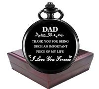 YEEHUA Gifts for Dad from Daughter Engraved Pocket Watch Birthday Anniversary Meaningful Year Fathers Day, B.Color B
