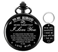 YEEHUA Gifts for Huaband from Wife Engraved Pocket Watch Birthday Anniversary Meaningful Year Gifts for Men(PXI002-1), A.Color A