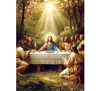 YEEIFFD 5D Diamond Art Kits for Adults The Last Supper Diamond Art, DIY Round Diamond Painting Diamond Painting Accessories, Hobbies for Women Crafts Kit for Home Wall Decor 12x16 Inch