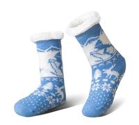 YEEKAORA Kids Slipper Socks With Grips Non Slip Socks For 3-12 Years | Girls Boys Warm Thick Fluffy Fleece Lined Plush Sherpa Winter Christmas Stockings Child Home Socks