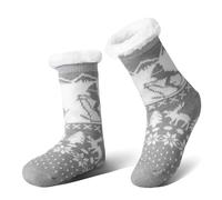 YEEKAORA Kids Slipper Socks With Grips Non Slip Socks For 3-12 Years | Girls Boys Warm Thick Fluffy Fleece Lined Plush Sherpa Winter Christmas Stockings Child Home Socks