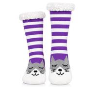 YEEKAORA Slipper Socks for Women with Non-Slip Grippers, Winter Thermal Warm Cozy Fuzzy Plush Cute Animal Indoor Socks