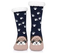 YEEKAORA Slipper Socks for Women with Non-Slip Grippers, Winter Thermal Warm Cozy Fuzzy Plush Cute Animal Indoor Socks
