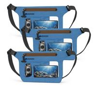 YEEKORO Phone Pouch, IPX8 Waterproof Reusable Fanny Pack, Large Capacity Touch Screen Dry Bag for Kayaking Paddle Boarding Water Park Swimming, Crossbody bags with Adjustable Waist Strap, Blue, Pack